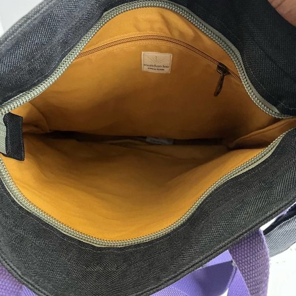 Meridian Lee Slate/ Lavender Waxed Canvas Backpack Tote - Picture 5 of 9